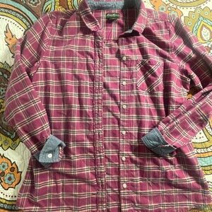 Eddie Bauer Magenta Plaid Shirt